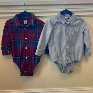 BabyGAP collared shirt button down bodysuits - bundle of 2